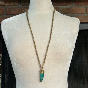 Turquoise Horn Necklace